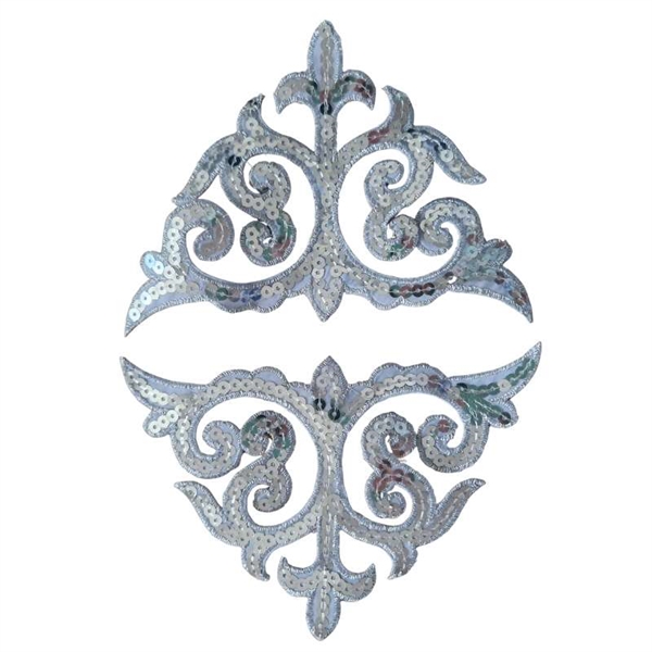 Strygemærker 2 stk. sølv pynt 16 cm