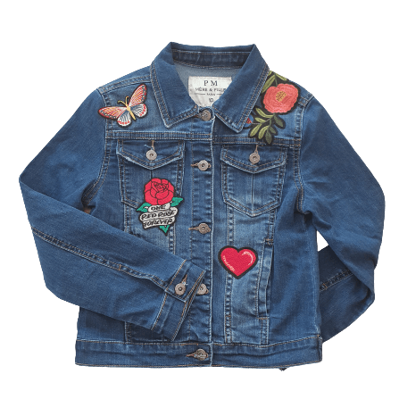 Jeans jakke børn Unik jakke med strygemærker I nu
