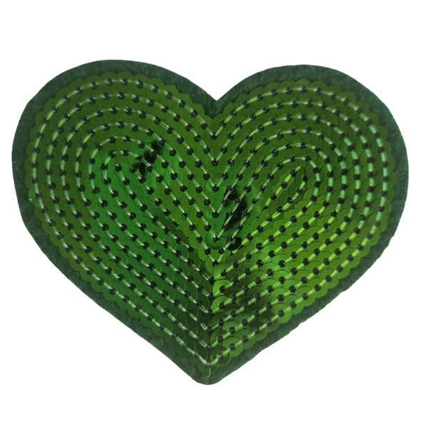 strygemærke-hjerte-grøn-pailetter