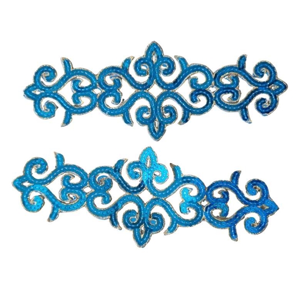 Strygemærker 2 stk. turkis pynt 21 cm