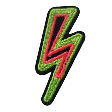 Strygemærker lyn grøn/pink 4,5x2 cm