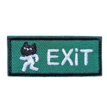 Strygemærke EXIT grøn 5,5x2 cm