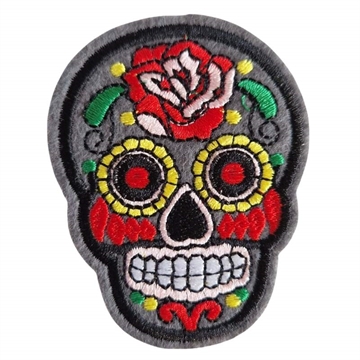 Strygemærke sugar skullgrå 5,5x7,5