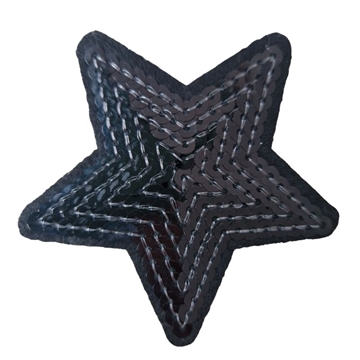 Strygemærke stjerne sort palietter 7x7 cm