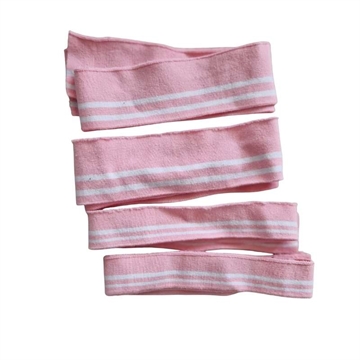 4 stk. Ribkant lyserød/hvid