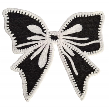 SYMÆRKE sløjfesort/hvid19x18 cm