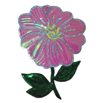 Strygemærke pink blomst 20x29 cm