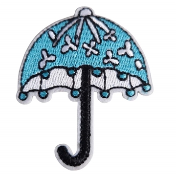 Strygemærke paraply blå 5x6 cm