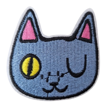 Strygemærke kattehoved 6x6 cm