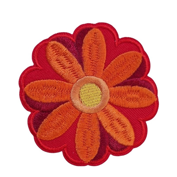 Strygemærke blomst rød ø 6,6 cm