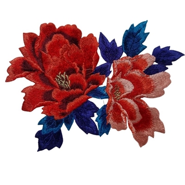 SYMÆRKE blomst rød/blå 23x17 cm