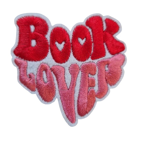 Strygemærke "BOOK LOVER"  7x6,5 cm