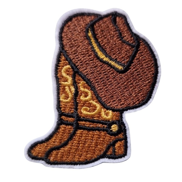 Strygemærke cowboystøvler 5x3.5 cm