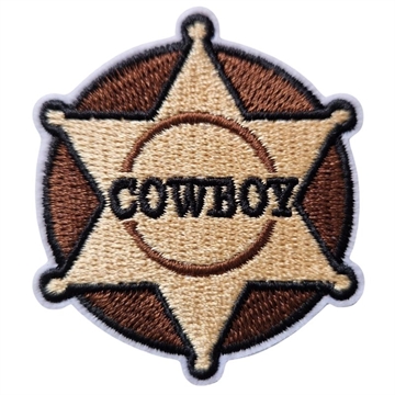 Strygemærke emblem COWBOY ø 6 cm