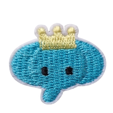 Strygemærke elefant med krone 3,5x3 cm