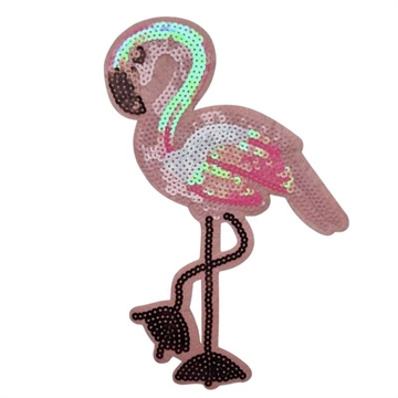 Strygemærke palietter flamingo 15x24cm