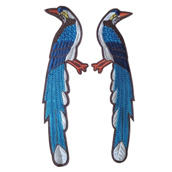 SYMÆRKER fugle par blå 23,5x9 cm