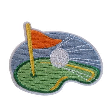 Strygemærke golf orange 7,5x6 cm