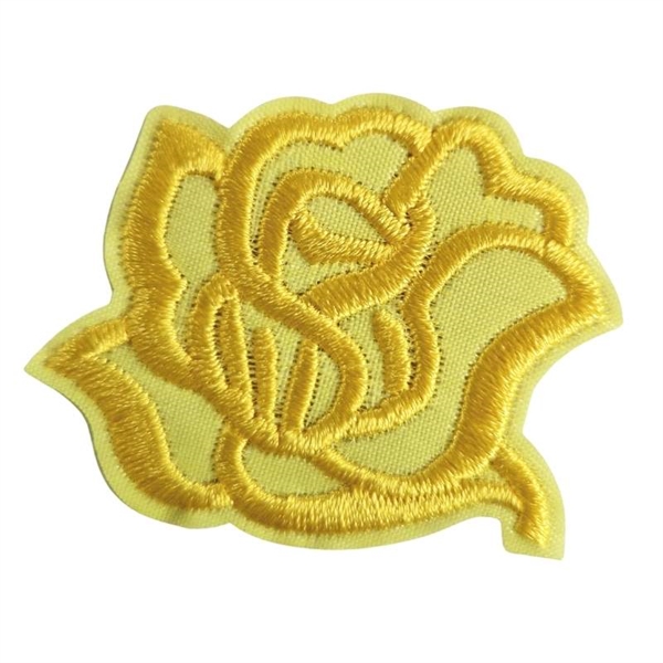 Strygemærke gul rose 4,5x3,5 cm