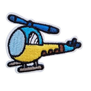 Strygemærke helikopter gul  5x3,5 cm