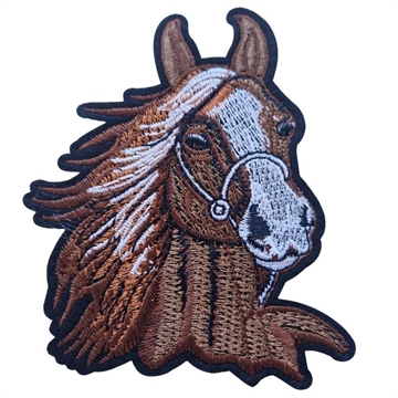 Strygemærke hest hoved brun 10x8 cm