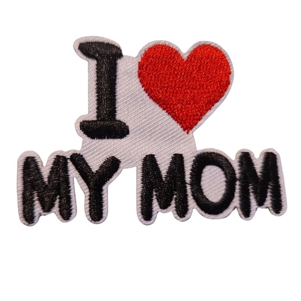 Strygemærke "I love mom" 6,5x4,5