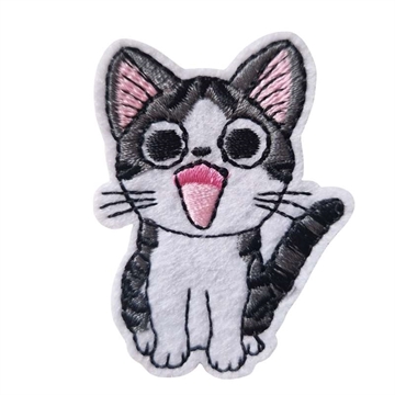 Strygemærke kattekilling sort/hvid 4,5x6cm