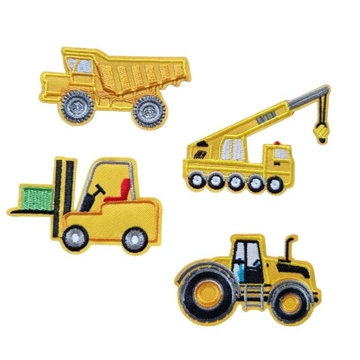 Strygemærke arbejdsmaskiner 4 stk. 