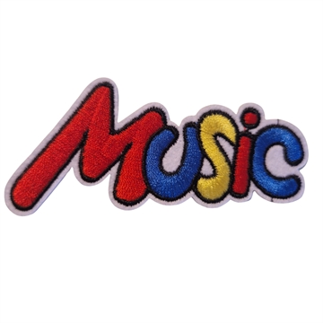 Strygemærke Music 9x4,5 cm.