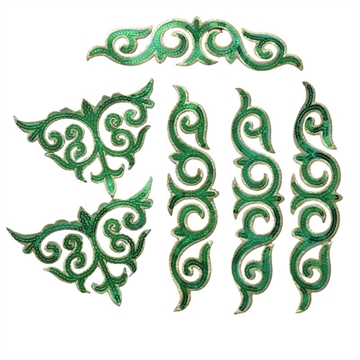 Strygemærker 6 stk. grøn pynt 