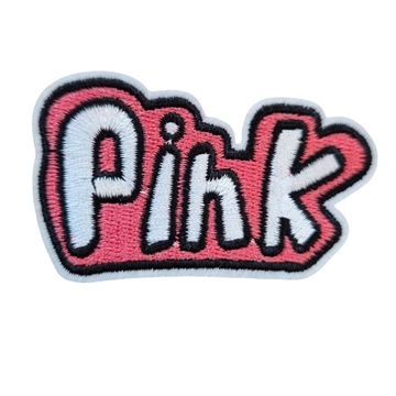 Strygemærke "PINK" 6,5x4 cm