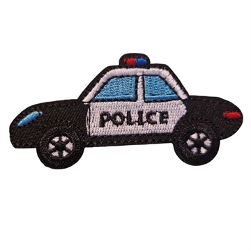 Strygemærke politibil 8x4 cm
