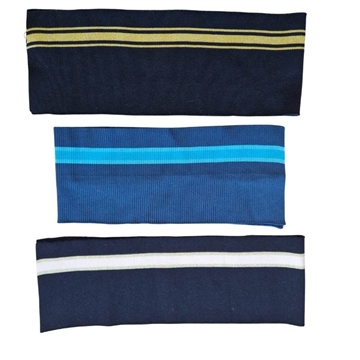 3 stk. ribkant sort og blå