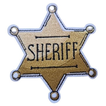 Strygemærke 8x8 cm Sherif stjerne