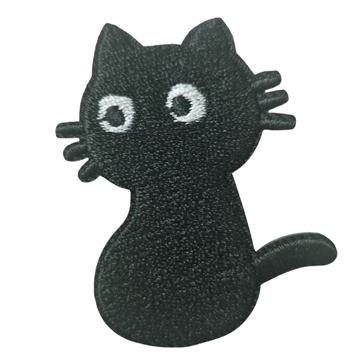 Strygemærke kat sort 4x5 cm