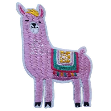 strygemærke-lama-lyserød-børn-strykemerke