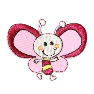 strygemærke-sommerfugl-lyserød-baby-strykemerke
