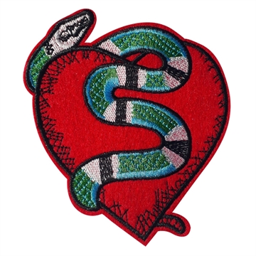 strygemærke-rødt-hjerte-grøn-slange-stor