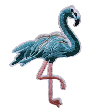 strygemærke-flamingo-blå-strykemerke