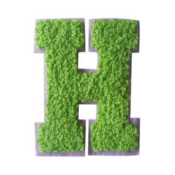 Strygemærke bogstaver H 7x5 cm - Grøn