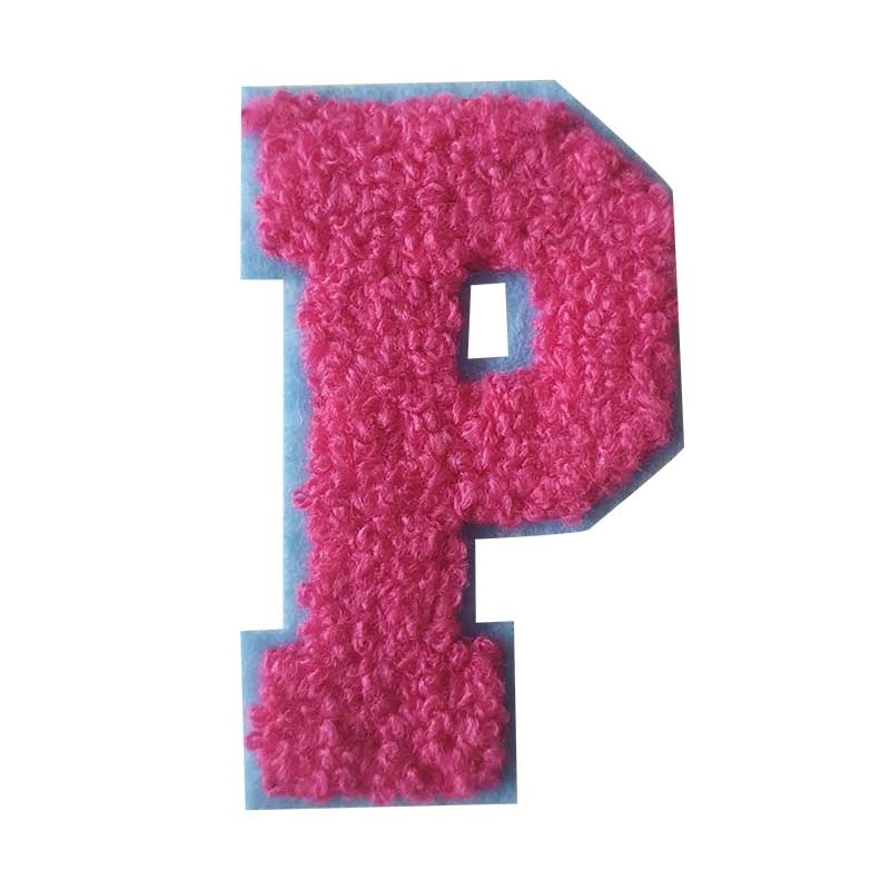 strygemærker bogstav P I pink frotté