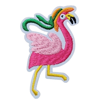 strygemærker-flamingo-hat-grønt-bånd