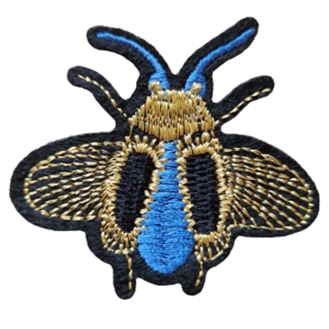 strygemærke-insekt-sort-guld-blå