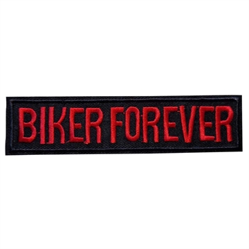 Strygemærke "biker forever" 13x3,5 cm