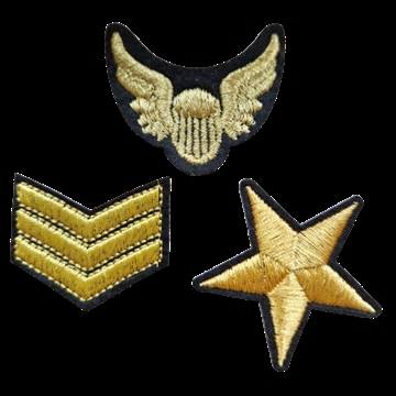 Strygemærker airborne, sergeant, stjerne guld 