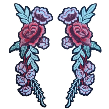 Strygemærke blomster sæt 27,5x11 cm 